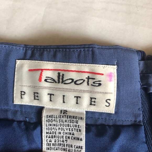 Talbots Petites Silk A line navy blue skirt size 12 Host Pick! - Picture 5 of 9